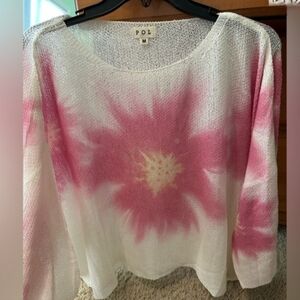 NWOT POL PINK FLOWER TOP - size M
